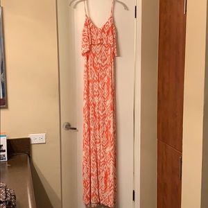 Maxi Dress - Tart  - Pink Orange White Aztek Sz  S